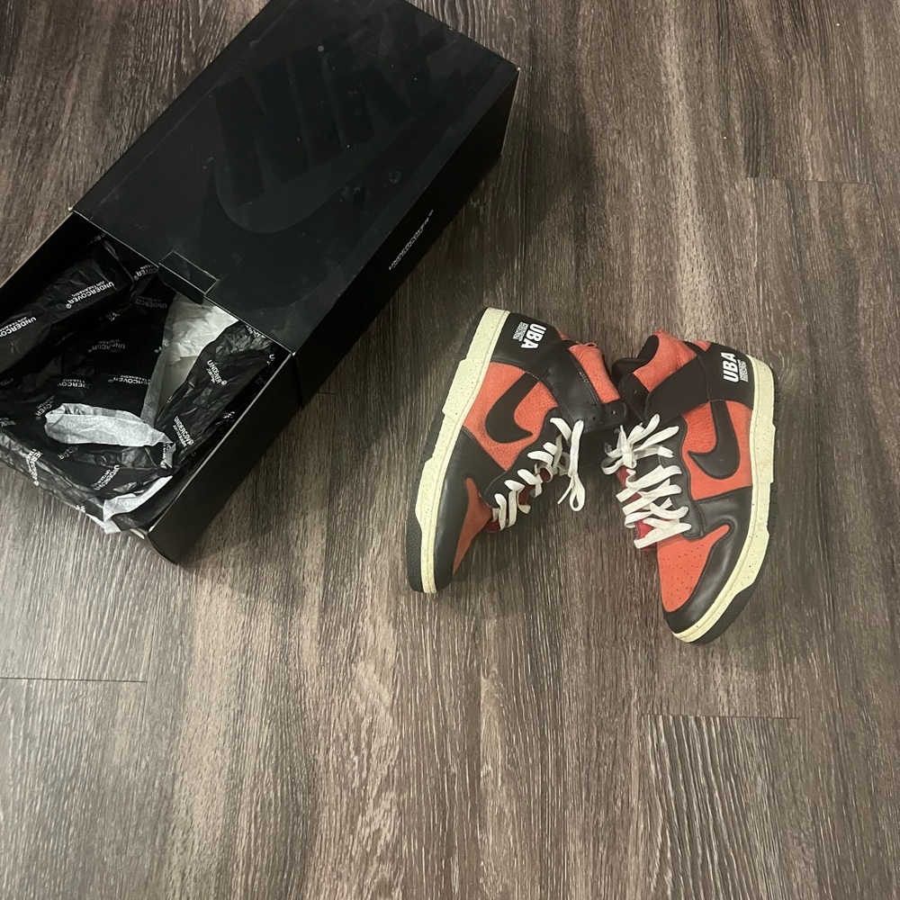 Nike Red and Black High-Top Sneakers